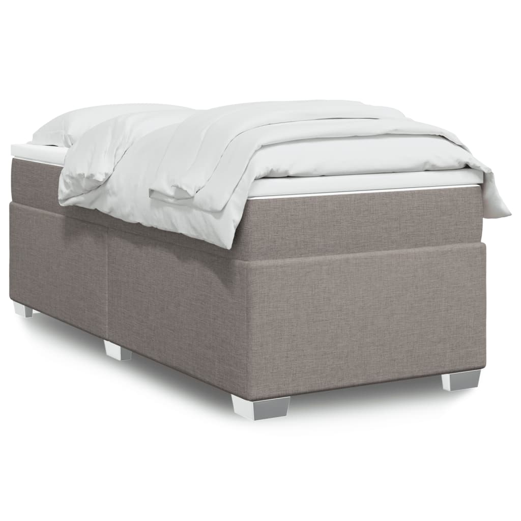 Sommier à lattes de lit avec matelas Taupe 100x200 cm Tissu