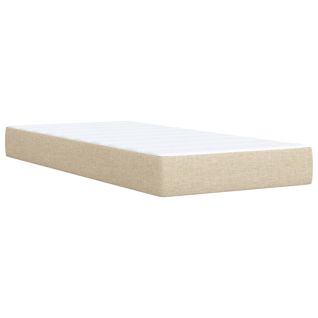 Sommier à lattes de lit avec matelas Crème 100x200 cm Tissu