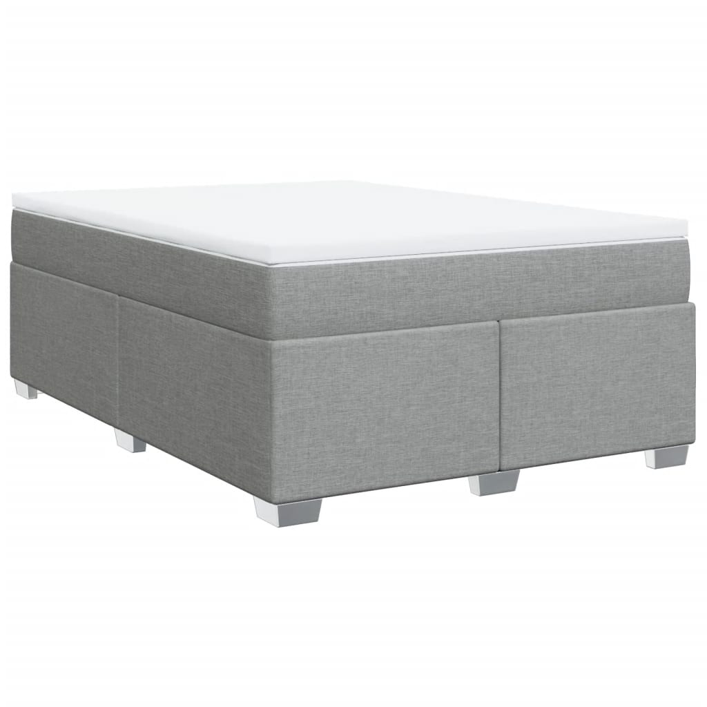 Sommier à lattes de lit avec matelas Gris clair 140x190cm Tissu