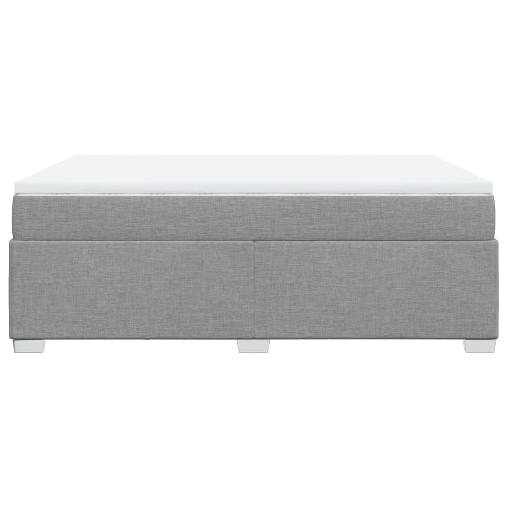 Sommier à lattes de lit avec matelas Gris clair 140x190cm Tissu