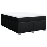 Slatted bed base with mattress Black 140x190 cm Fabric