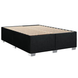 Slatted bed base with mattress Black 140x190 cm Fabric