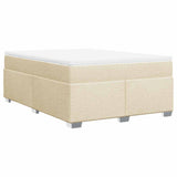 Bed slatted base with mattress Cream 140x190 cm Fabric