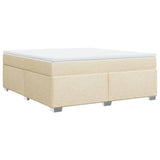 Bed slatted base with mattress Cream 180x200 cm Fabric