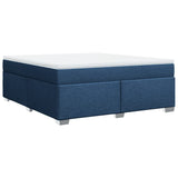 Slatted bed base with mattress Blue 180x200 cm Fabric