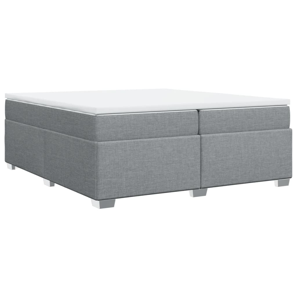 Sommier à lattes de lit avec matelas Gris clair 200x200cm Tissu