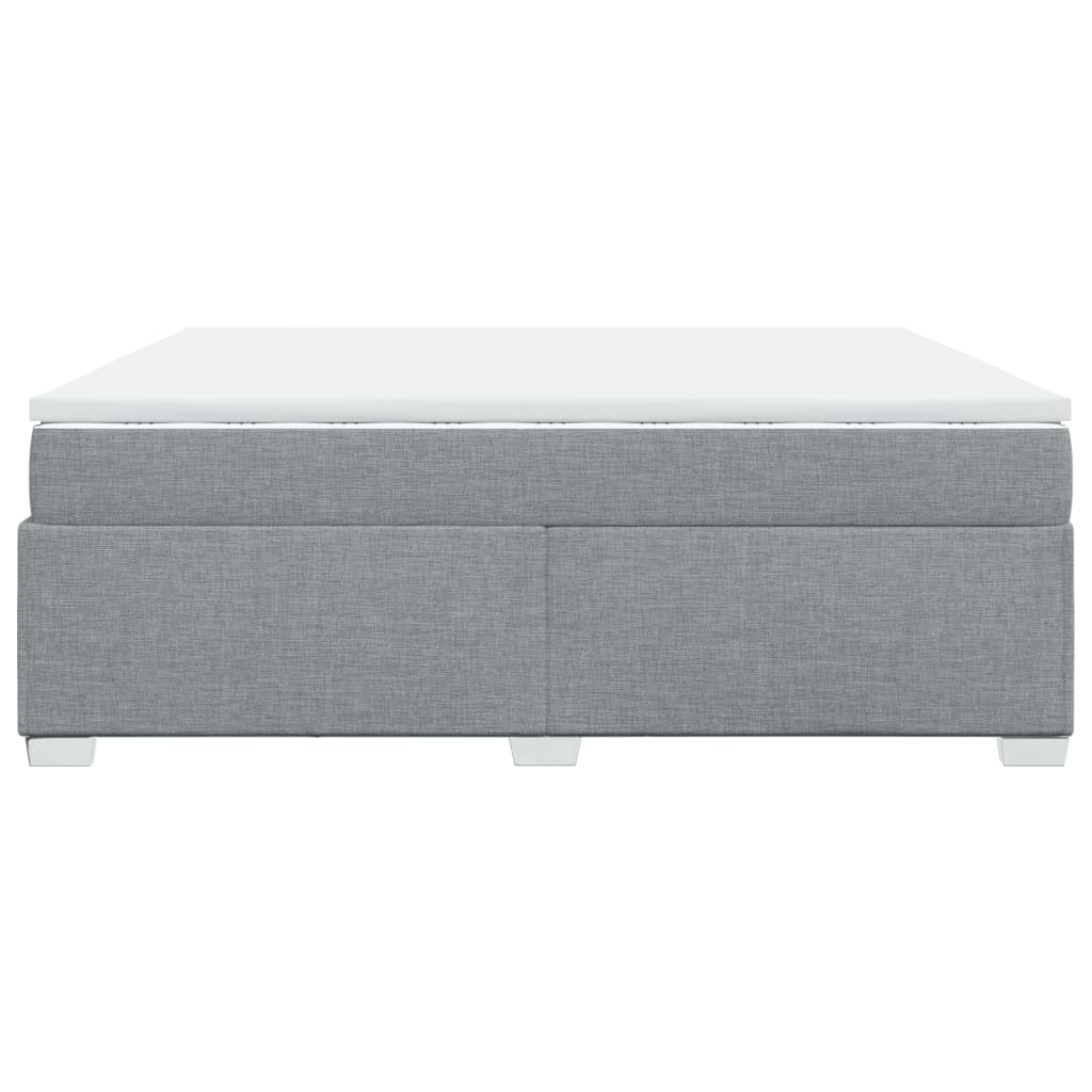 Sommier à lattes de lit avec matelas Gris clair 200x200cm Tissu