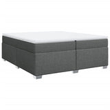 Sommier à lattes de lit avec matelas Gris foncé 200x200cm Tissu