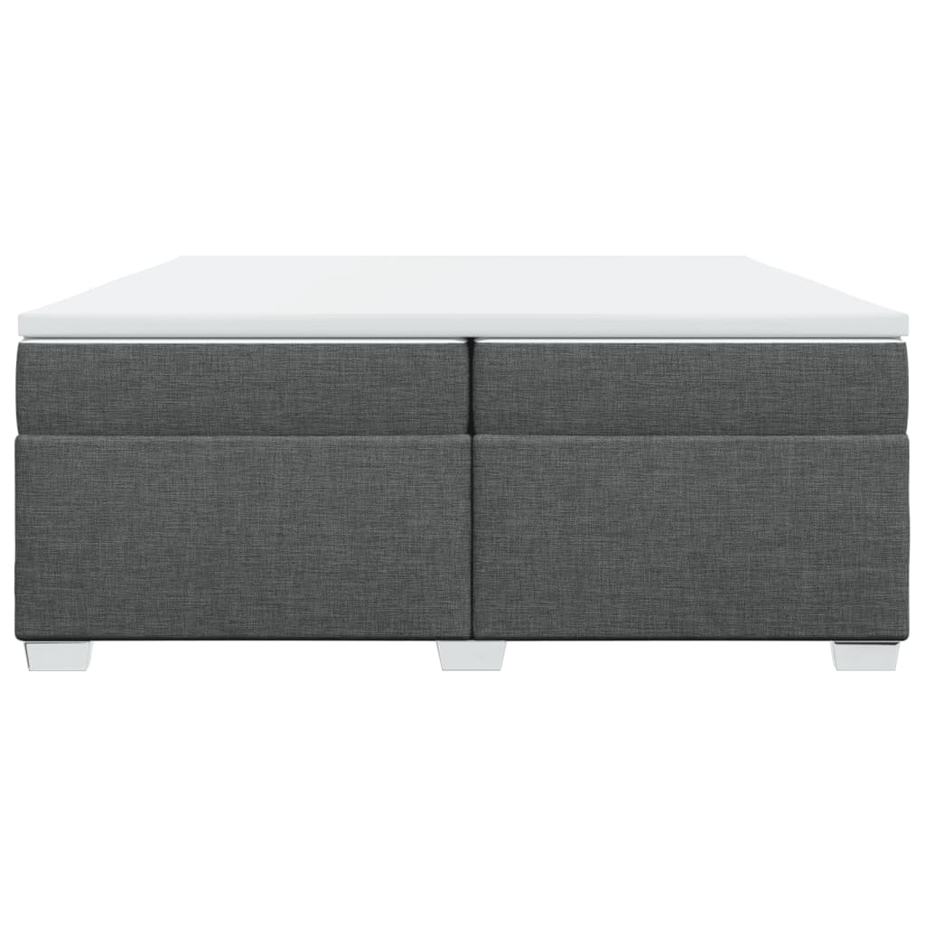 Sommier à lattes de lit avec matelas Gris foncé 200x200cm Tissu