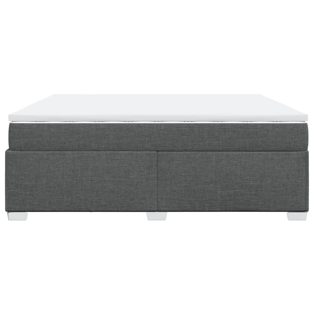 Sommier à lattes de lit avec matelas Gris foncé 200x200cm Tissu