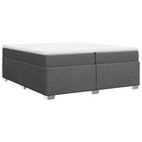 Sommier à lattes de lit avec matelas Gris foncé 200x200cm Tissu