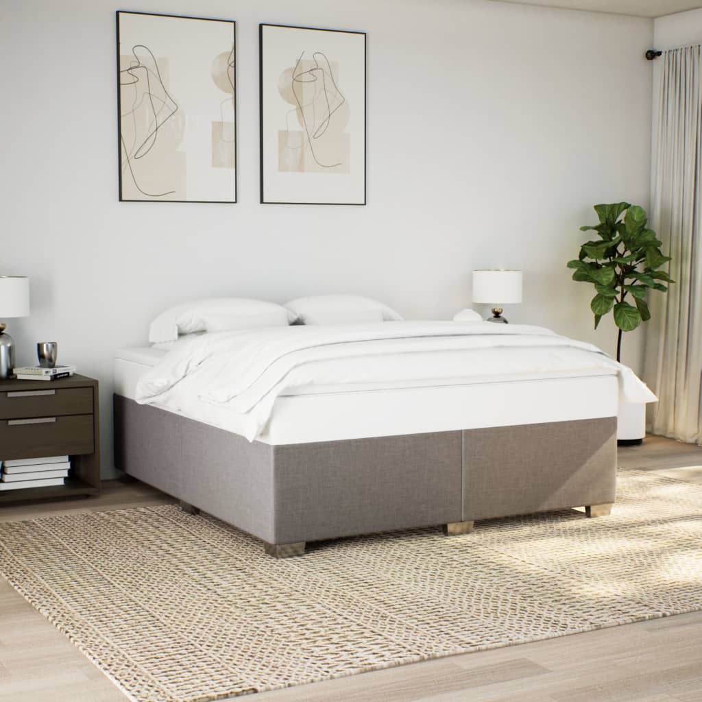 Sommier à lattes de lit avec matelas Taupe 200x200 cm Tissu