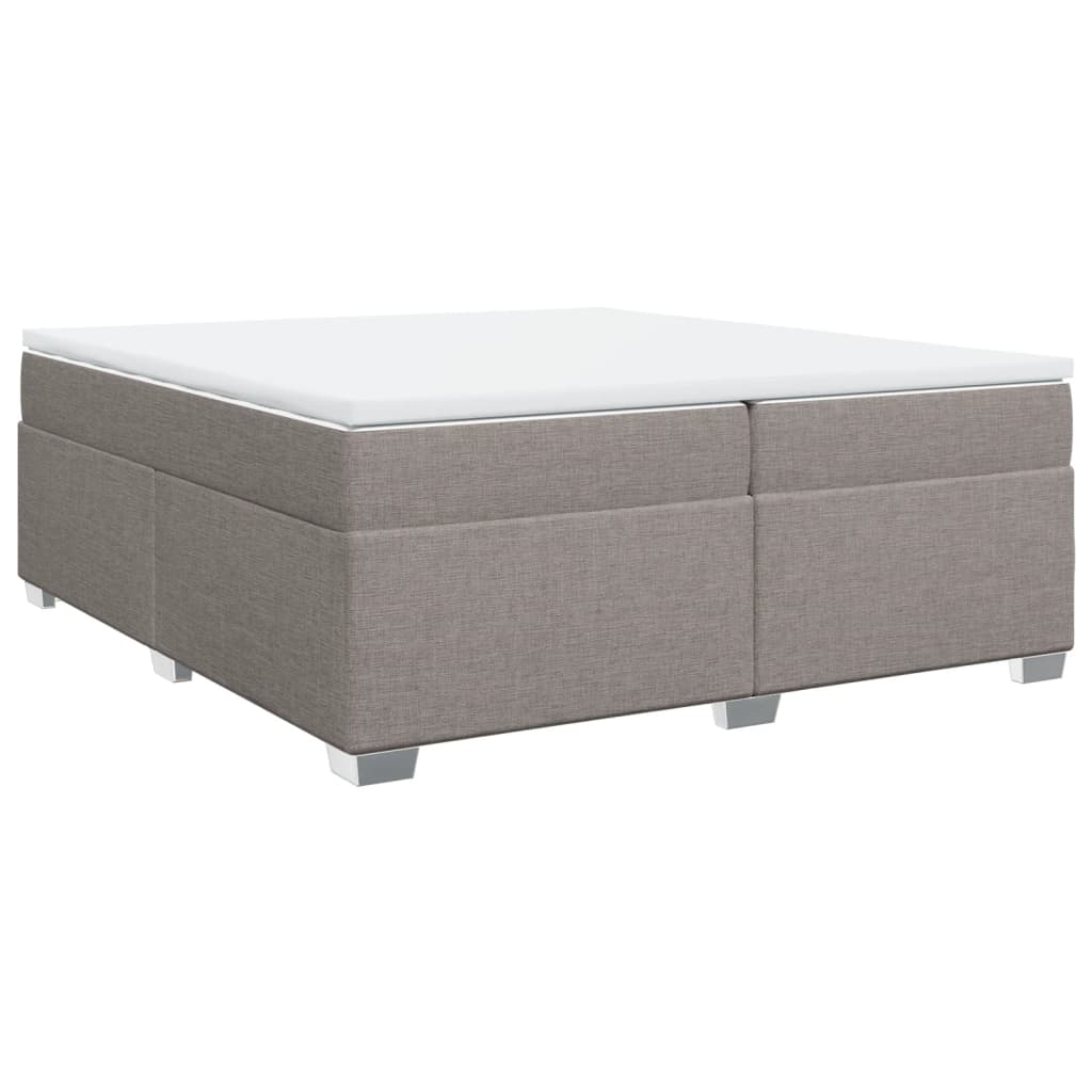 Sommier à lattes de lit avec matelas Taupe 200x200 cm Tissu