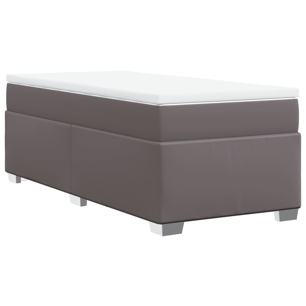 Sommier à lattes de lit avec matelas Gris 80x200 cm Similicuir