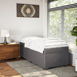 Slatted bed base with mattress Grey 90x190 cm Faux leather