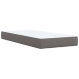 Sommier à lattes de lit avec matelas Gris 90x200 cm Similicuir