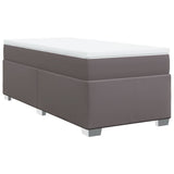 Sommier à lattes de lit avec matelas Gris 90x200 cm Similicuir