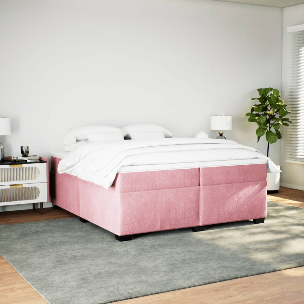 Sommier à lattes de lit avec matelas Rose 200x200 cm Velours