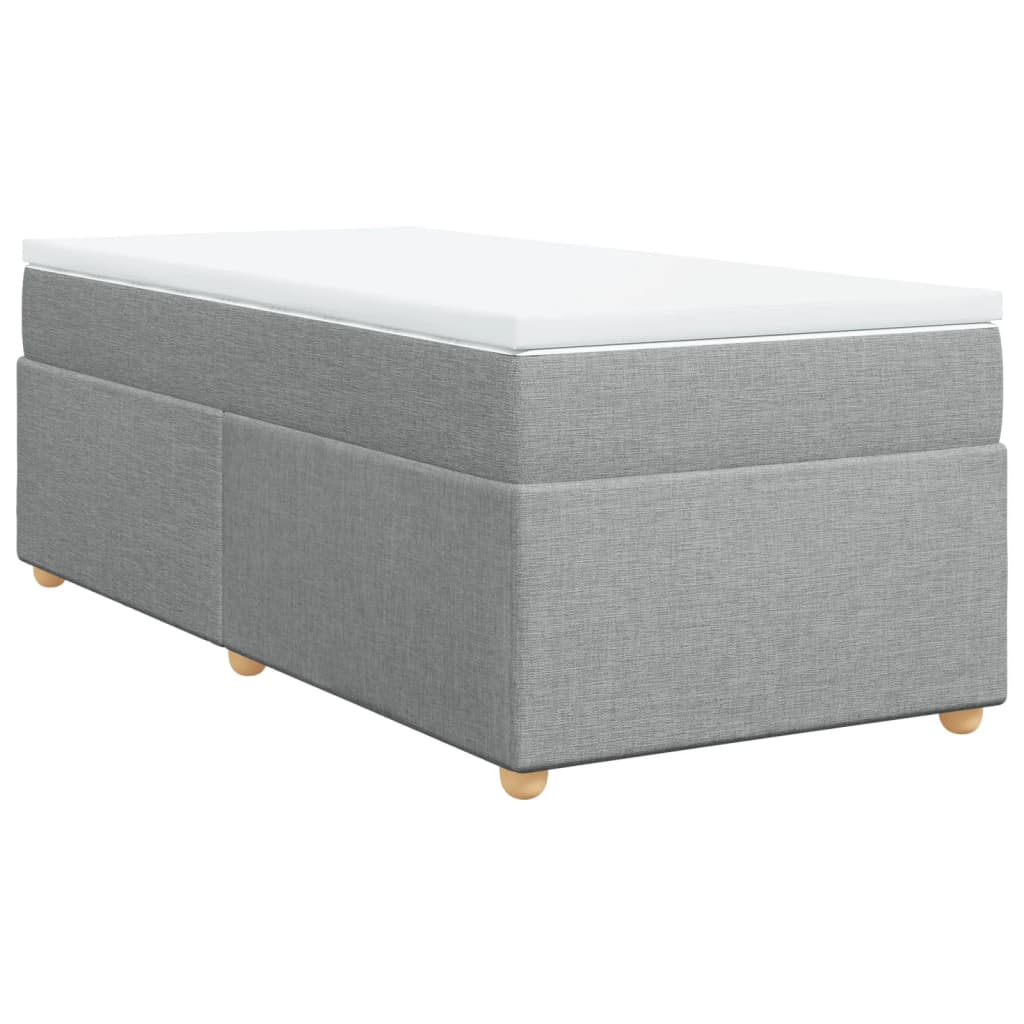 Sommier à lattes de lit avec matelas gris clair 80x200 cm tissu