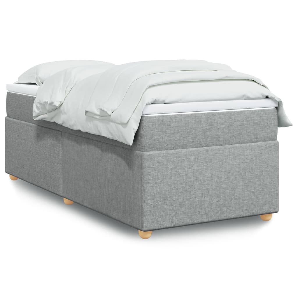 Sommier à lattes de lit avec matelas gris clair 80x200 cm tissu