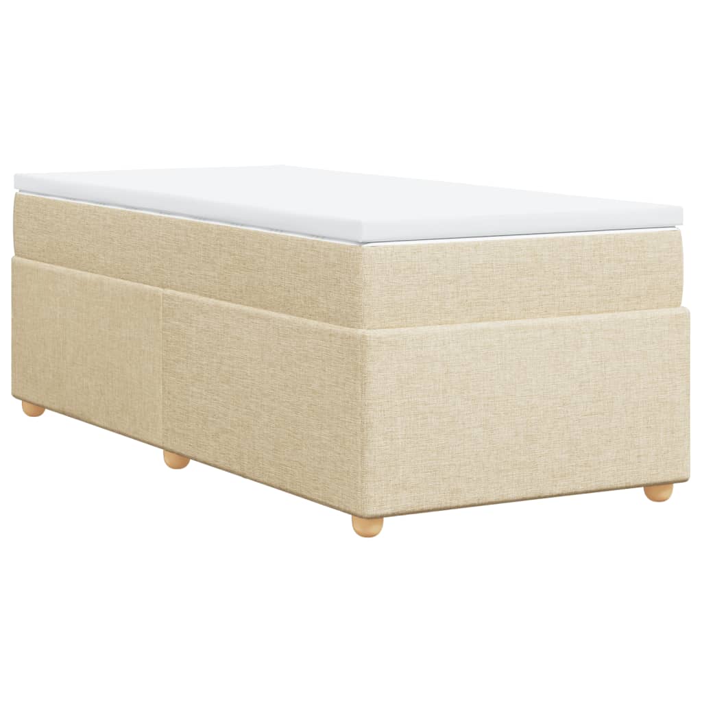 Sommier à lattes de lit avec matelas Crème 80x200 cm Tissu