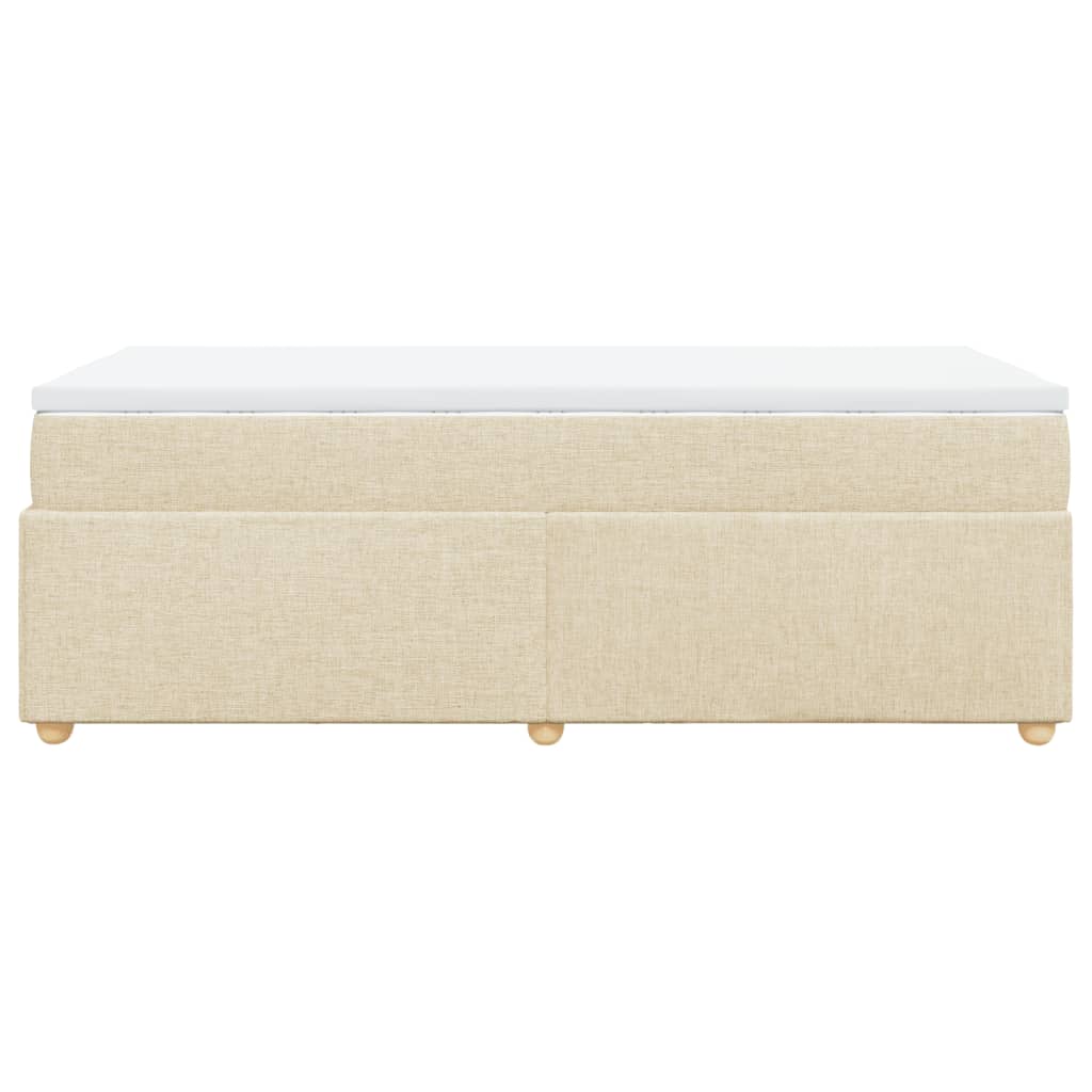 Sommier à lattes de lit avec matelas Crème 80x200 cm Tissu