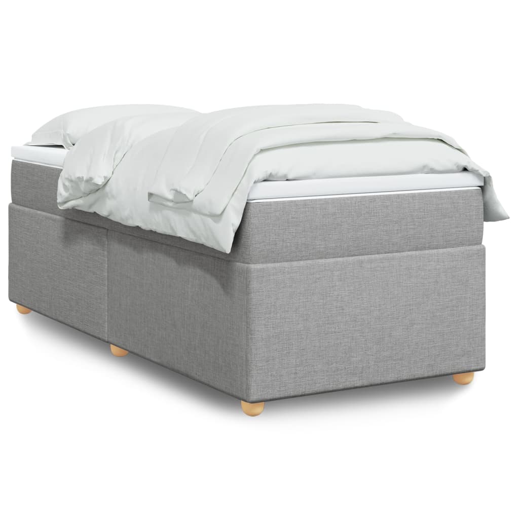 Sommier à lattes de lit avec matelas Gris clair 90x200 cm Tissu