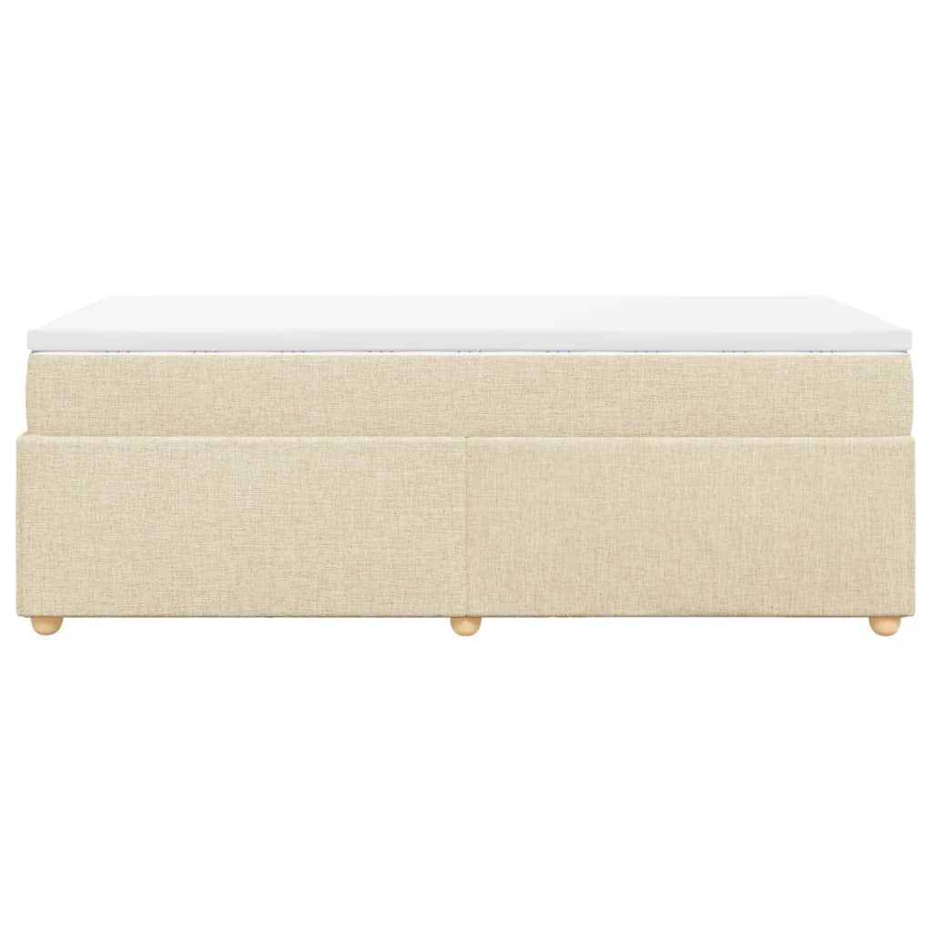 Sommier à lattes de lit avec matelas Crème 90x200 cm Tissu