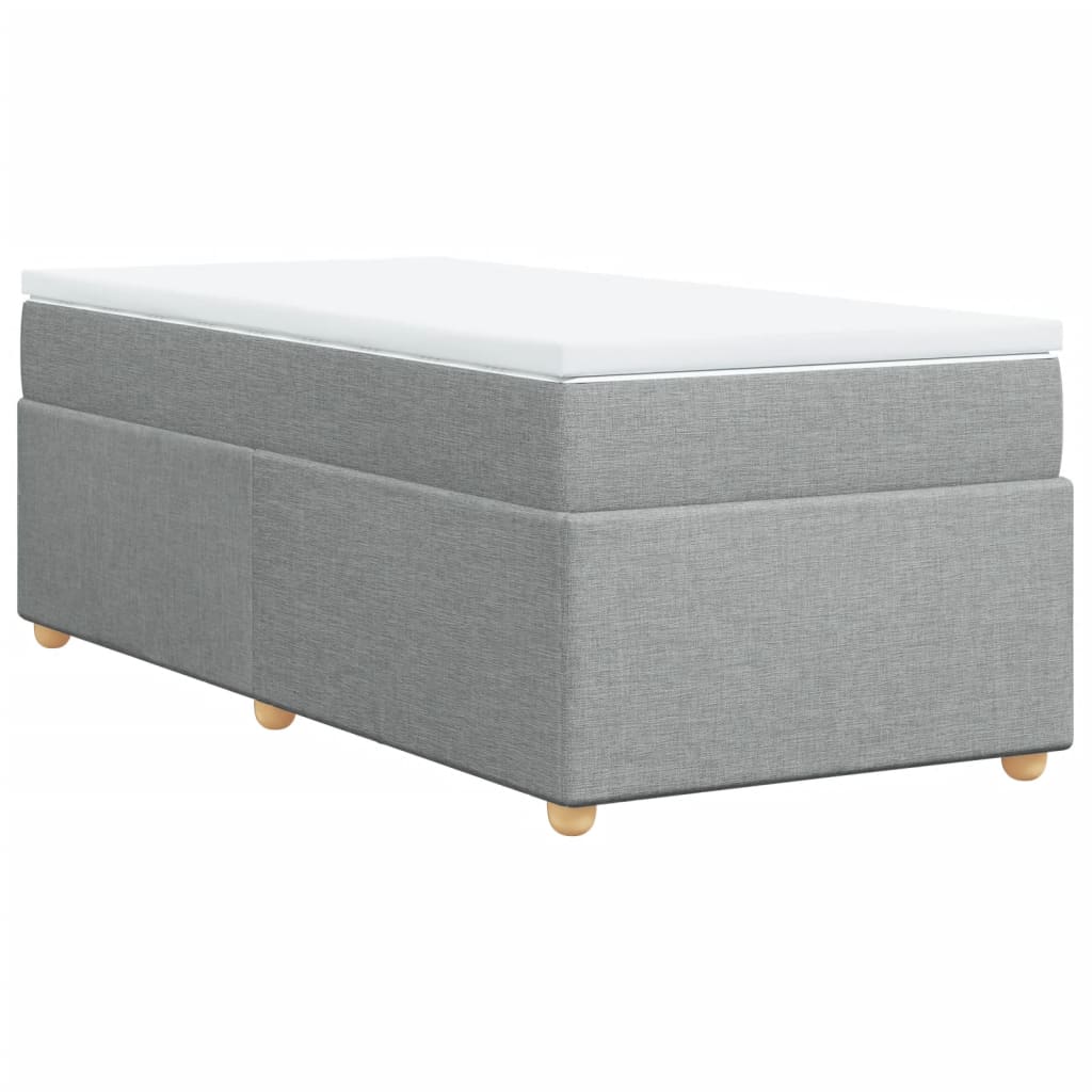 Sommier à lattes de lit avec matelas Gris clair 100x200cm Tissu