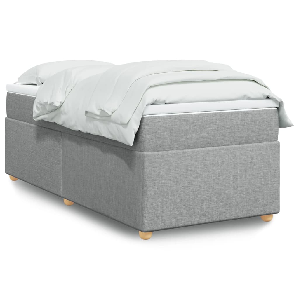 Sommier à lattes de lit avec matelas Gris clair 100x200cm Tissu