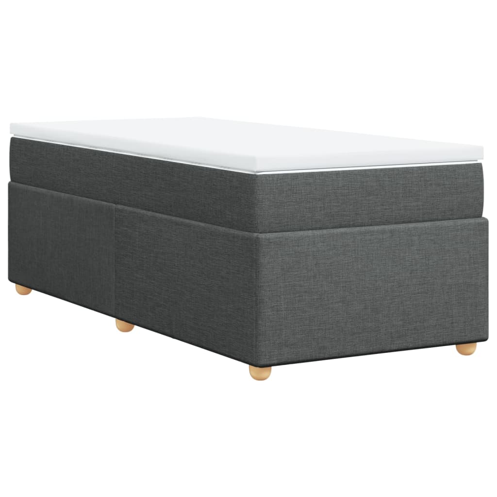 Sommier à lattes de lit avec matelas Gris foncé 100x200cm Tissu