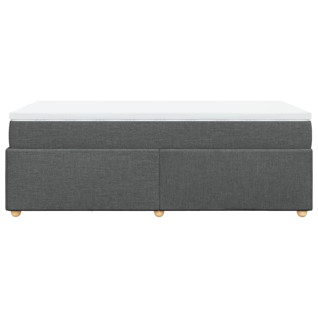 Sommier à lattes de lit avec matelas Gris foncé 100x200cm Tissu