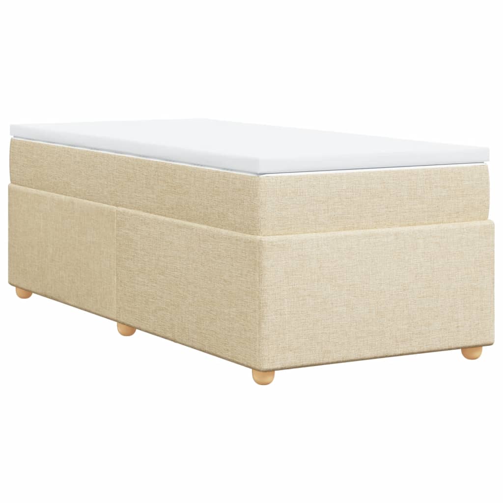 Sommier à lattes de lit avec matelas Crème 100x200 cm Tissu