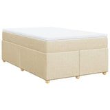 Bed slatted base with mattress Cream 120x200 cm Fabric