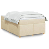 Bed slatted base with mattress Cream 120x200 cm Fabric