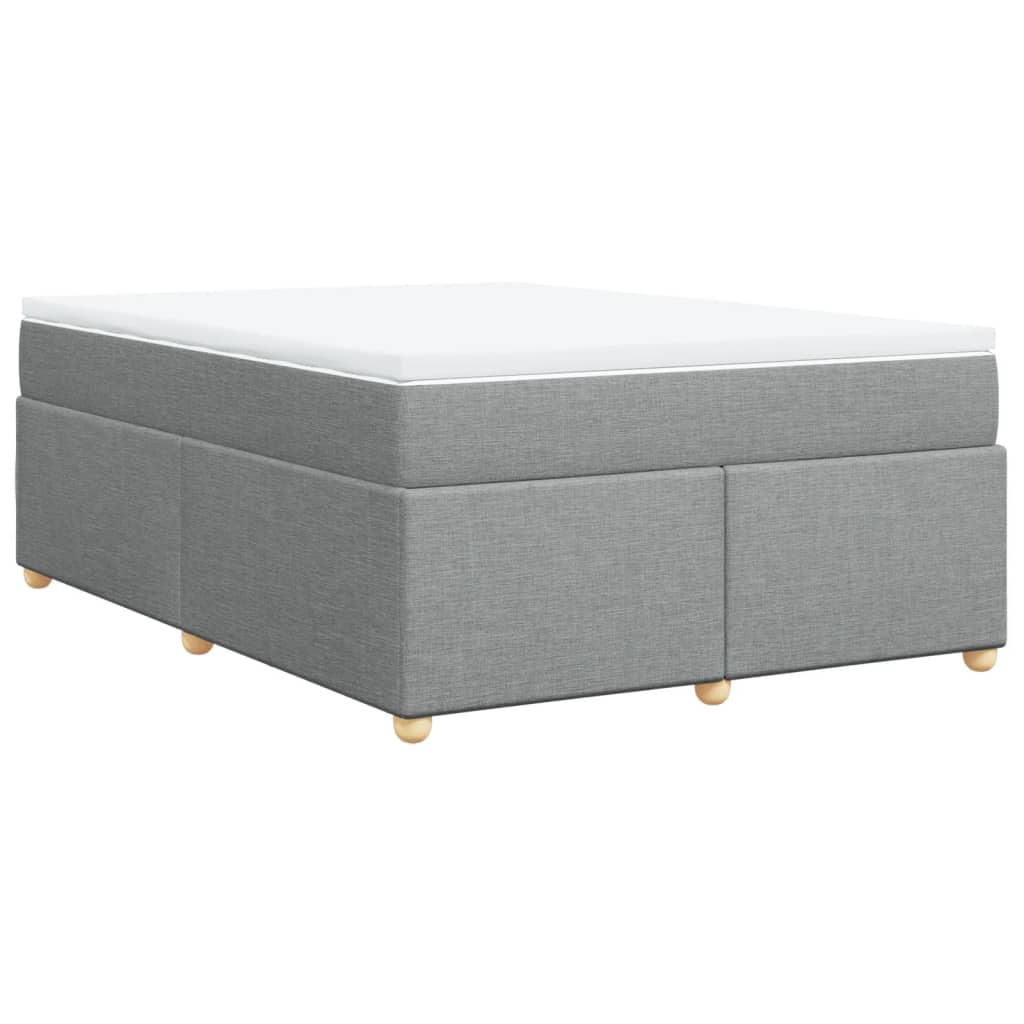 Sommier à lattes de lit avec matelas Gris clair 140x190cm Tissu