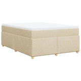 Bed slatted base with mattress Cream 140x190 cm Fabric