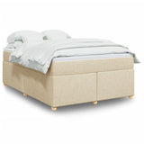 Bed slatted base with mattress Cream 140x190 cm Fabric