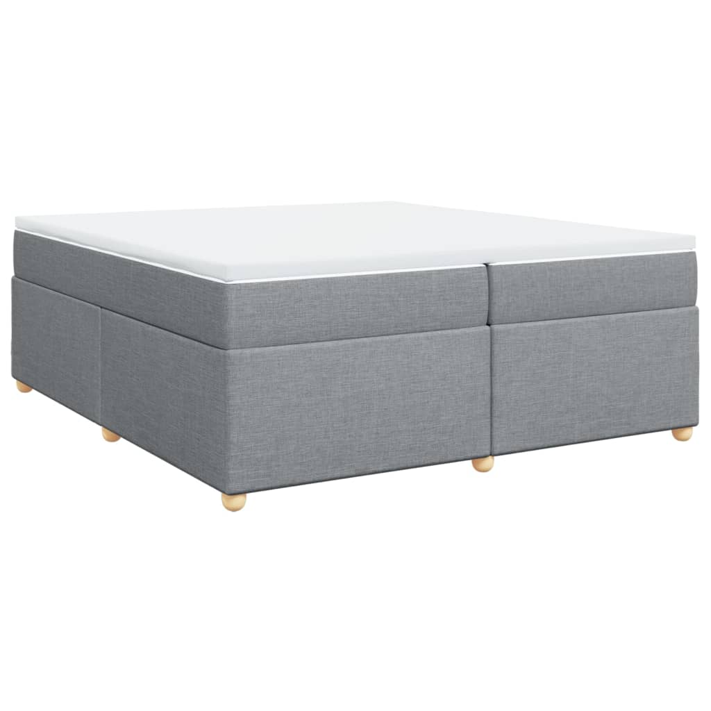 Sommier à lattes de lit avec matelas Gris clair 200x200cm Tissu