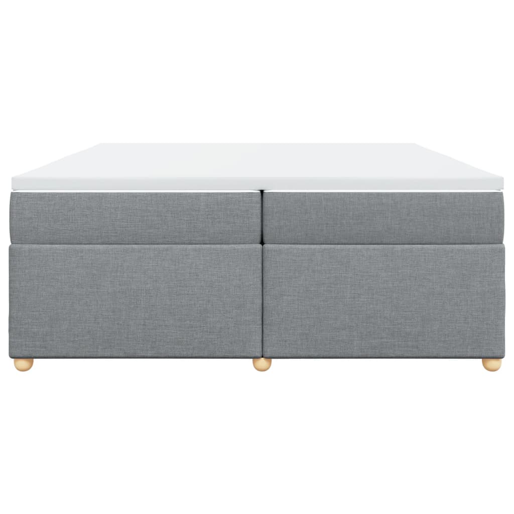 Sommier à lattes de lit avec matelas Gris clair 200x200cm Tissu