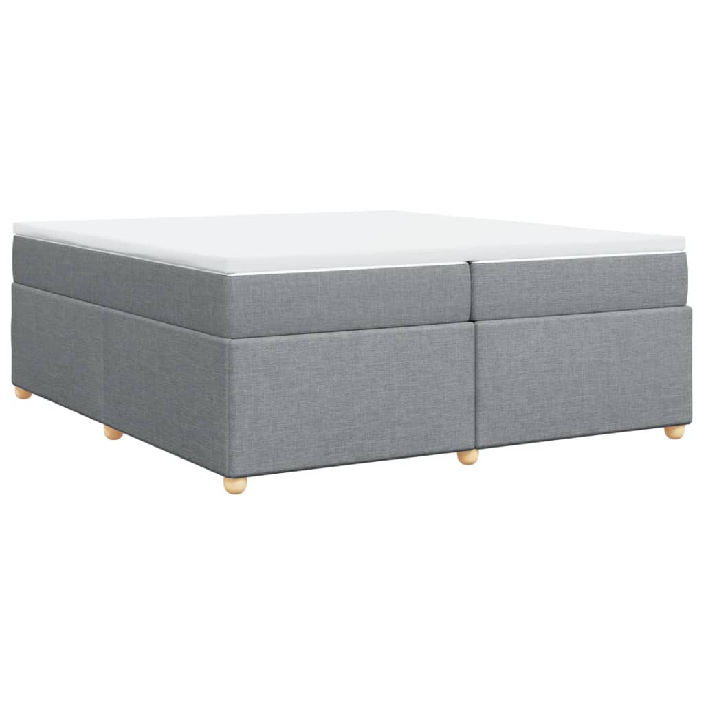 Sommier à lattes de lit avec matelas Gris clair 200x200cm Tissu