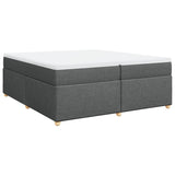 Sommier à lattes de lit avec matelas Gris foncé 200x200cm Tissu