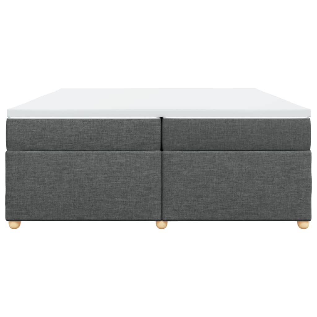 Sommier à lattes de lit avec matelas Gris foncé 200x200cm Tissu