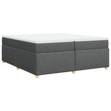 Sommier à lattes de lit avec matelas Gris foncé 200x200cm Tissu