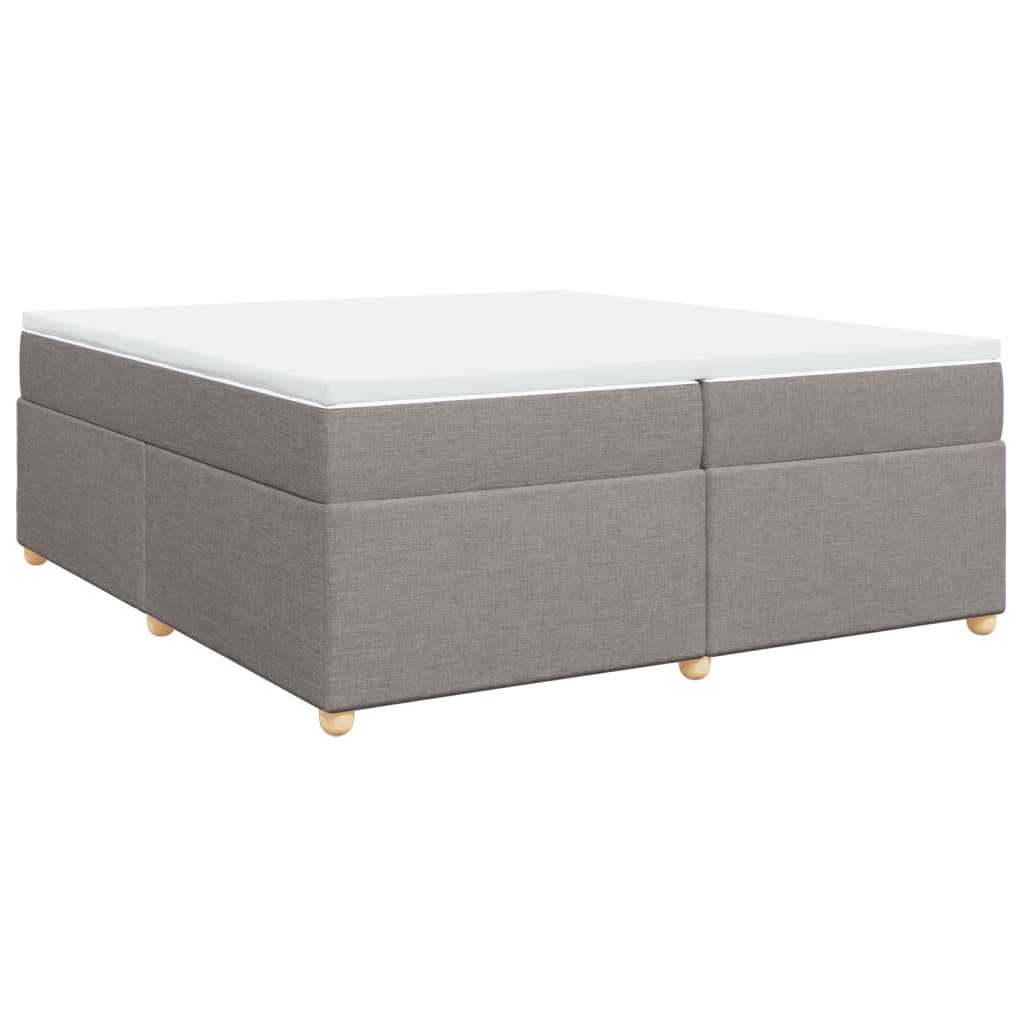 Sommier à lattes de lit avec matelas Taupe 200x200 cm Tissu