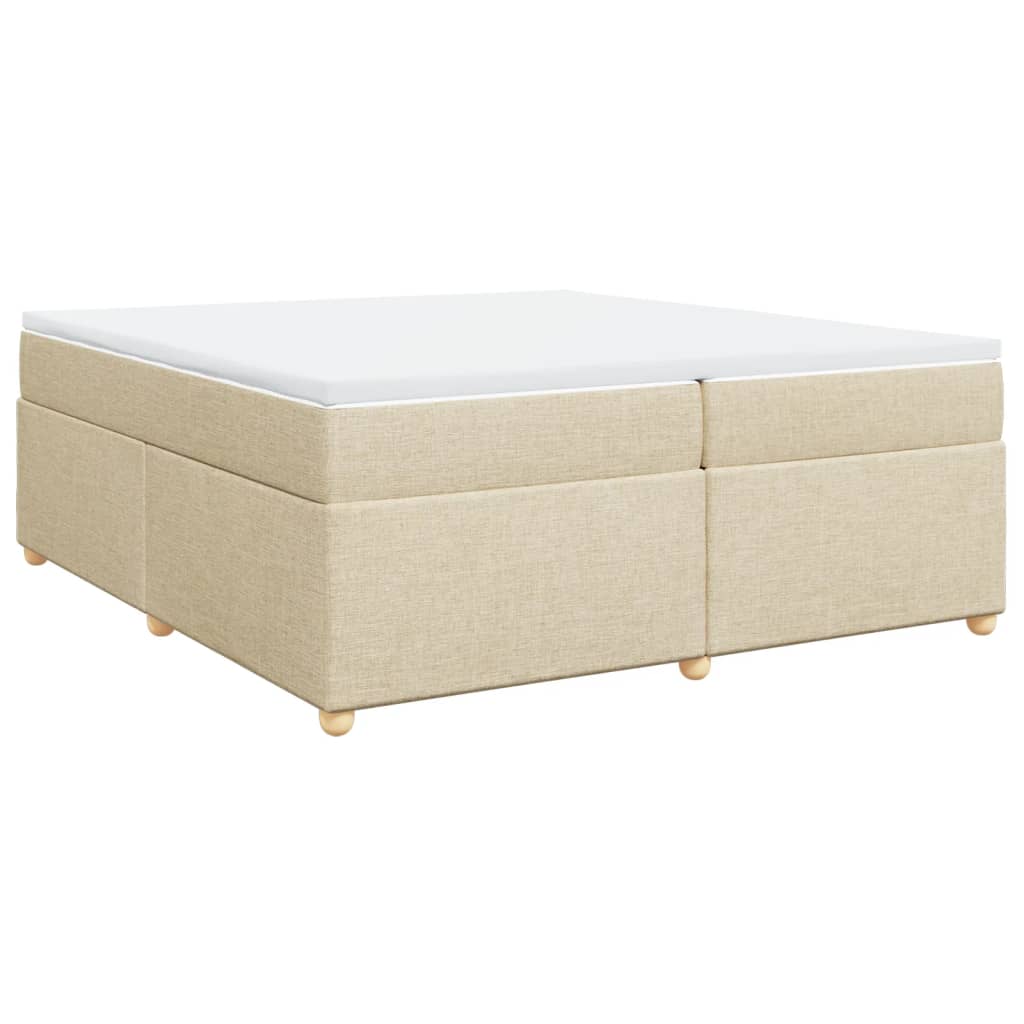 Sommier à lattes de lit avec matelas Crème 200x200 cm Tissu