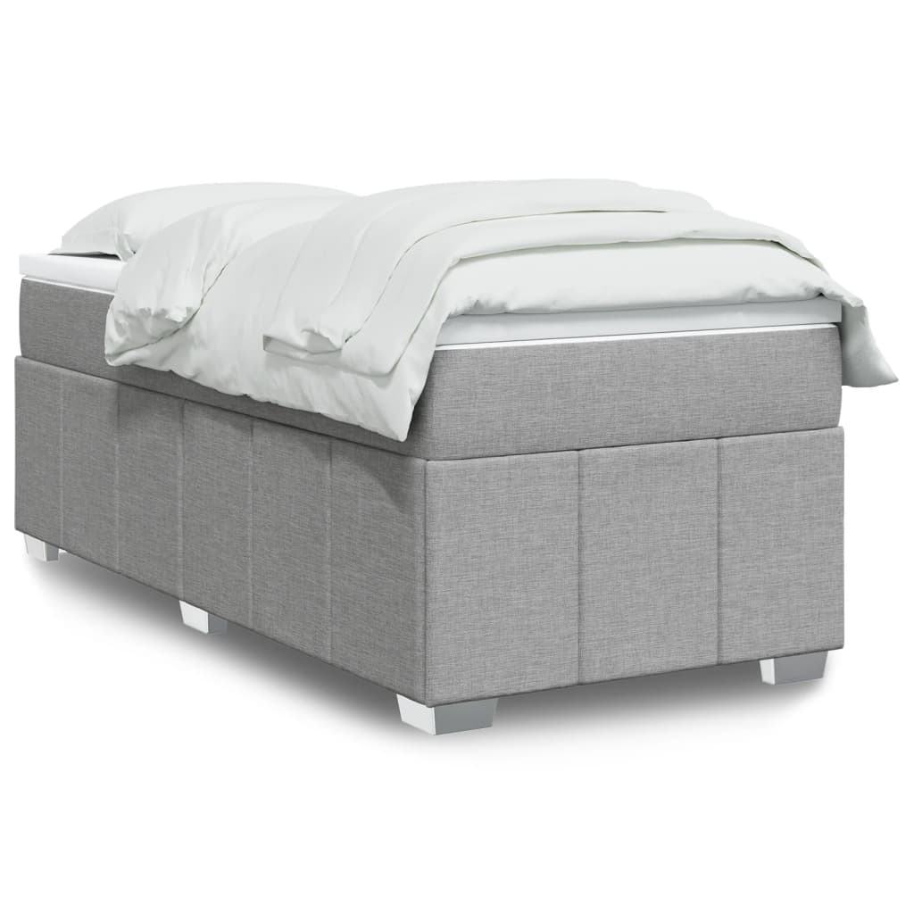 Sommier à lattes de lit avec matelas gris clair 80x200 cm tissu