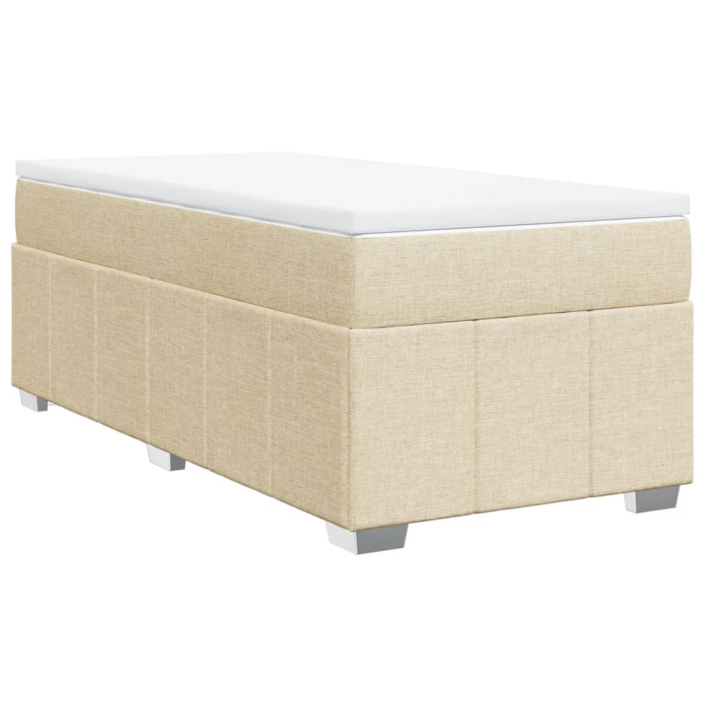 Sommier à lattes de lit avec matelas Crème 80x200 cm Tissu