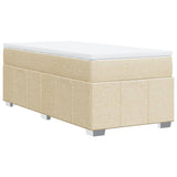 Sommier à lattes de lit avec matelas Crème 80x200 cm Tissu