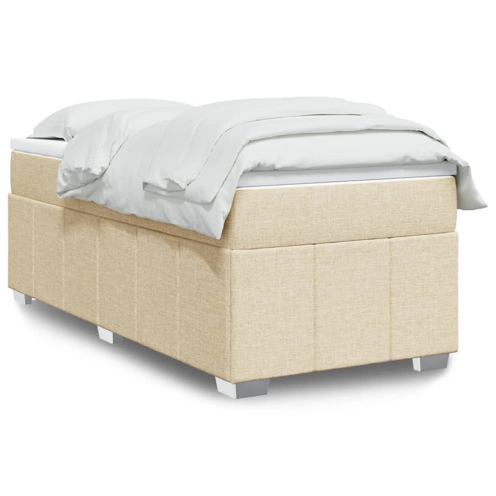 Sommier à lattes de lit avec matelas Crème 80x200 cm Tissu